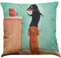 Dachshund Linen Pillowcase 45*45cm by Ljojo: Cozy Decor for Car, Bedroom, Sofa & Kids
