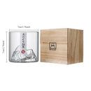 Ljojo 3D Mountain Whiskey Glass Set in Wooden Gift Box