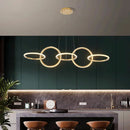 Modern Golden LED Circle Pendant Light Fixture for Dining Room by Ljojo