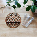 Ljojo™ Wooden Circle Wall Planters with 3 Test Tubes
