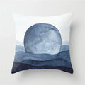 Geometric Blue Ink Flower Pillowcase for Stylish Home Decor by Ljojo