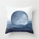 Geometric Blue Ink Flower Pillowcase for Stylish Home Decor by Ljojo