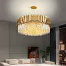 Ljojo Luxury Crystal LED Chandelier, Art Deco Gold Design for Dining Room