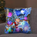 Ljojo LED Retro Santa Claus Christmas Light Decoration Throw Pillow Cover