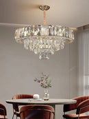 Nordic Luxury Clear Crystal Chandelier Hanging Lamps Dining Table - Ljojo