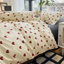 Ljojo Love Heart Bedding Set - Kid Adult Twin Full Queen Size Duvet Cover Pillowcase
