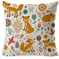 Ljojo Linen Fox Sofa Cushion Cover 50x50 Square Home Décor Pillowcase