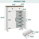 Ljojo™ 5-Tier Wooden Shoe Storage Cabinet with Adjustable Shelves and Drawer