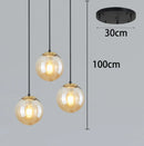 Ljojo LED Ring Stairs Pendant Light Chandeliers for Living Room and Dining Room