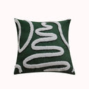 Christmas Boho Green Red 45x45 Tufted Pillow Cover, Farmhouse Sofa Decor, Ljojo Brand