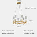 American Retro E14 Crystal Chandelier Pendant Light by Ljojo