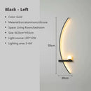LED Wall Lamp Moon Symmetry Black - Modern Indoor Decor for Bedroom by Ljojo