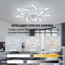 Ljojo Luxury Lotus Ceiling Fan Light 6-speed Remote Control Bedroom Fan