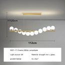 Modern Long Ceiling Chandelier Glass Balls G9 LED Pendant Light for Dining Room by Ljojo.