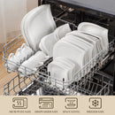 Ljojo Marble Grey Ivory White Ceramic Dinnerware Set - 36 Piece
