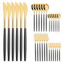 Ljojo Mint Gold Cutlery Set Stainless Steel Silverware Kitchen Tableware