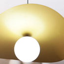 Ljojo Aluminum Shade Glass Globe Chandelier Pendant Lamp for Living Dining Room