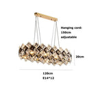 Dimmable LED Crystal Chandelier Hanging Lamp Linear Round Square For Dining Room by Ljojo.