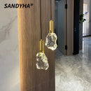 Ljojo Modern Crystal Chandelier LED Pendant Light Elegant Home Decor Hanging Lamp