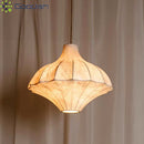 Japanese Wabi Sabi Silk E27 White LED Pendant Light for Living Room by Ljojo