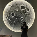 Large Moon Lamp Wall Decor - Bar Camping 3D Relief Round Mural Light by Ljojo