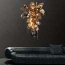 Ljojo Luxury Villa Glass Shades LED G9 Chandelier Living Room Stairs Art Metal Chandelier