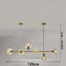 Ljojo Long Chandelier Glass Shades E27 Suspension Lighting for Dining Room Decor