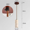 Travertine Chandelier Pendant Lamp Hanging Light for Dining Room & Bedroom by Ljojo