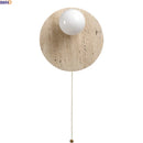 Ljojo LED Indoor Wall Sconce Yellow Travertine Glass Ball Luxury Bedroom Lamp