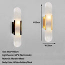 Ljojo Marble Wall Sconce Light Modern Nordic Bedroom Lighting Brushed Brass Clear Glass