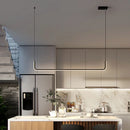 Ljojo LED Strip Pendant Light Dimmable Modern for Living Room Dining Table Bar Counter