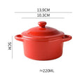 Ljojo 4" Mini Ceramic Double Ear Bowl for Oven Use - Egg Soup & Custard Bowl