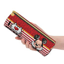 Ljojo Mickey Mouse Minnie Leather Pencil Case for Students - Big Capacity Zipper Pen Holder
