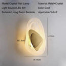 Ljojo Luxury Crystal LED Wall Lamp for Hotel Living Room and Bedroom