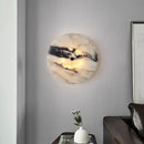 Ljojo 30cm Round Natural Stone LED Wall Light for Hotel Bedroom Decoration