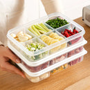 Ljojo 4/6-Grid Fresh-Keeping Box with Lid: Reusable Fridge Food Storage Container