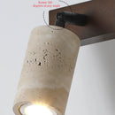 Ljojo Mid Century Modern LED Wall Light Pull Chain Switch Yellow Travertine Bedroom Lamps