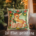 Christmas Santa & Deer Pattern Pillow Covers by Ljojo - Sofa Bedroom Car Cushion Cover