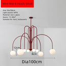Ljojo Milky White Glass Ball Chandelier LED Light Fixture for Kitchen Dining Living Room