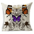 Ljojo Linen Butterfly Cushion Cover 45x45cm - Decorative Pillow Case for Sofa & Bed