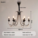 French Black Candle Chandelier For Living Room E14 Crystal Pendant Lights: Ljojo Romantic LED Hanging Lamp