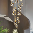 Diamond Crystal Ljojo Ceiling Chandelier: Elegant LED Spiral Pendant Light for Home Decor