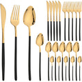 Ljojo 24pc Stainless Steel Christmas Tableware Set - Western Steak Knife Fork Spoon