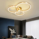 Ljojo Nordic Multi-Ring Metal LED Ceiling Lights for Grand Home Decor & Office Chandeliers