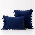 Black Tassel Pillowcases by Ljojo - Velvet Holiday Home Decoration Gift