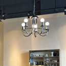 Ljojo Bauhaus Round Metal LED Pendant Lights French Retro Industrial Hanging Lamp