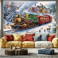 Christmas Train Tapestry Background Cloth for Parties & Photography by Ljojo Home & Outdoor