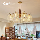 Ljojo Retro American Living Room Pendant Light Antique Glass Crystal Postmodern Bedroom Dining Room Light
