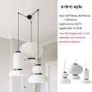 Chinese Paper Lantern Chandelier LED Light Fixture by Ljojo - Handmade Art Decor for Bedroom & Dining Room