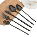 Ljojo 30-Piece Stainless Steel Cutlery Set, Black Mirror Flatware, Western Tableware